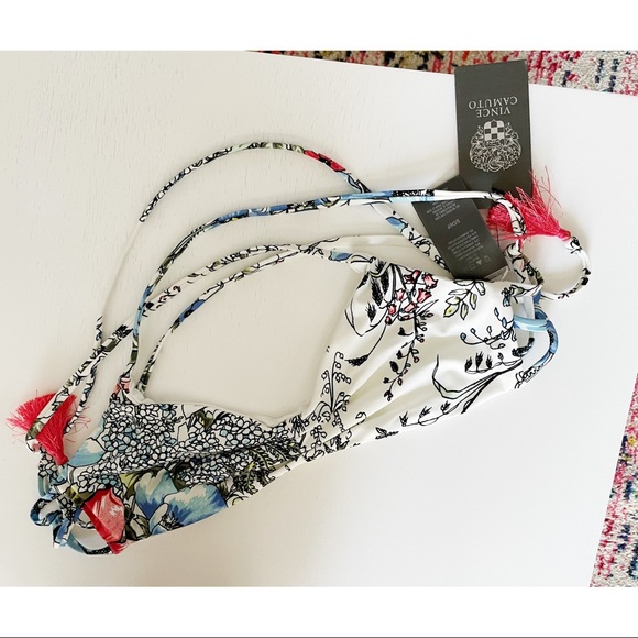 Floral Bikini Swimsuit Top Vince Camuto NEW SMALL - Picture 5 of 9